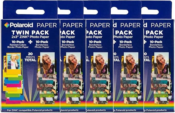 Zink 2"x3" Premium Instant Photo Paper (50 Pack) Compatible with Polaroid Snap, Snap Touch, Zip and Mint Cameras and Printers, 50 count (Pack of 1)