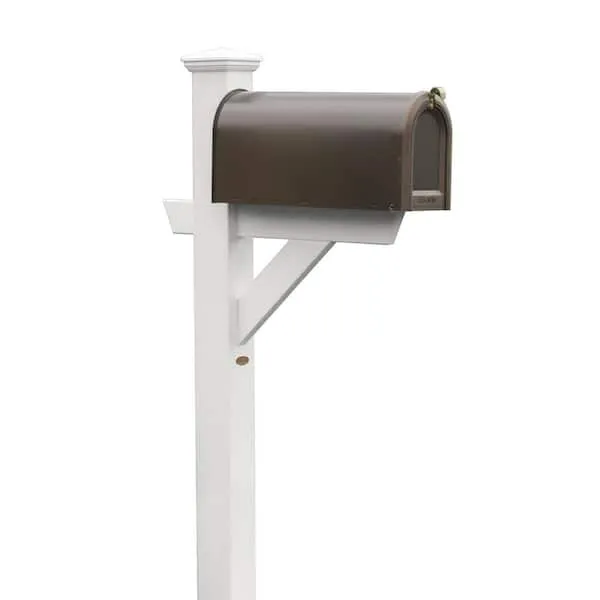 Highwood Hazleton Mailbox Post, White