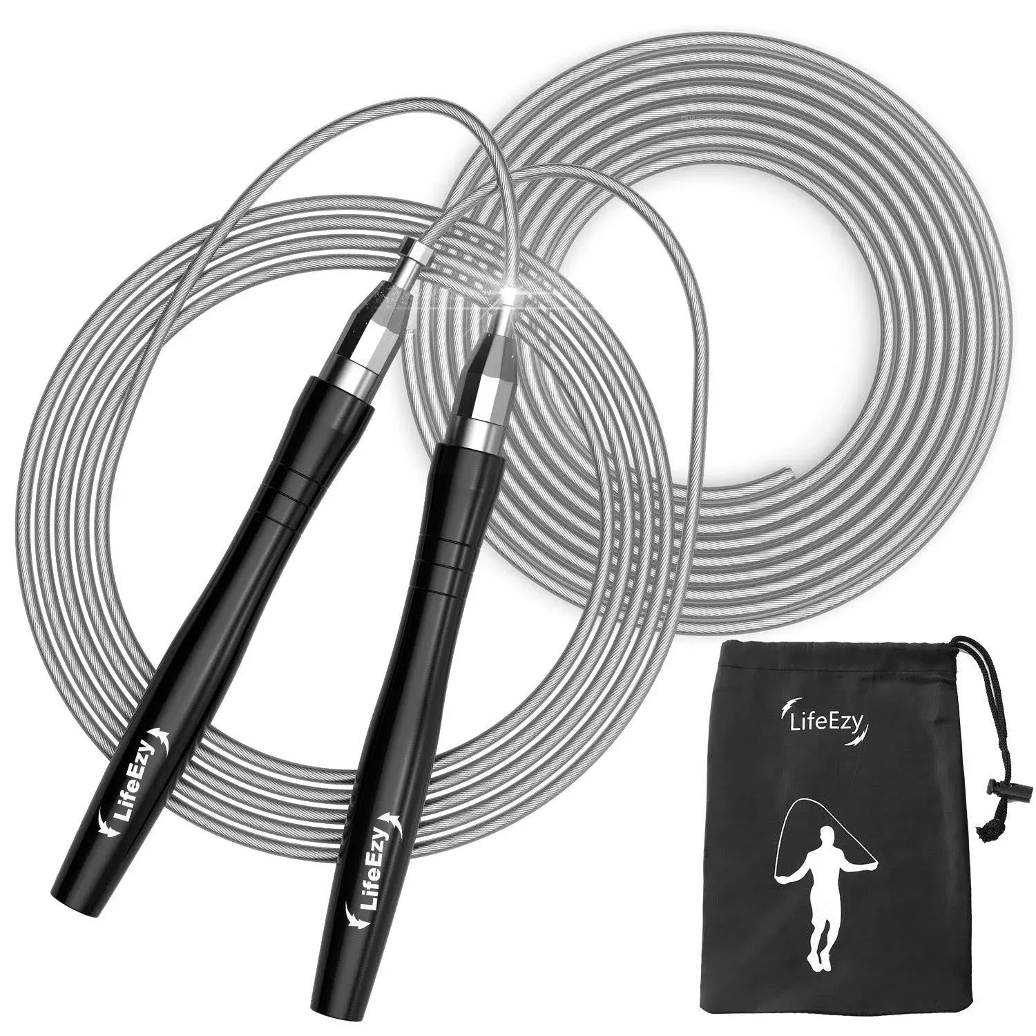 Jump Rope, High Speed Weighted Jump Rope - Premium Quality Tangle-Free - Self ...