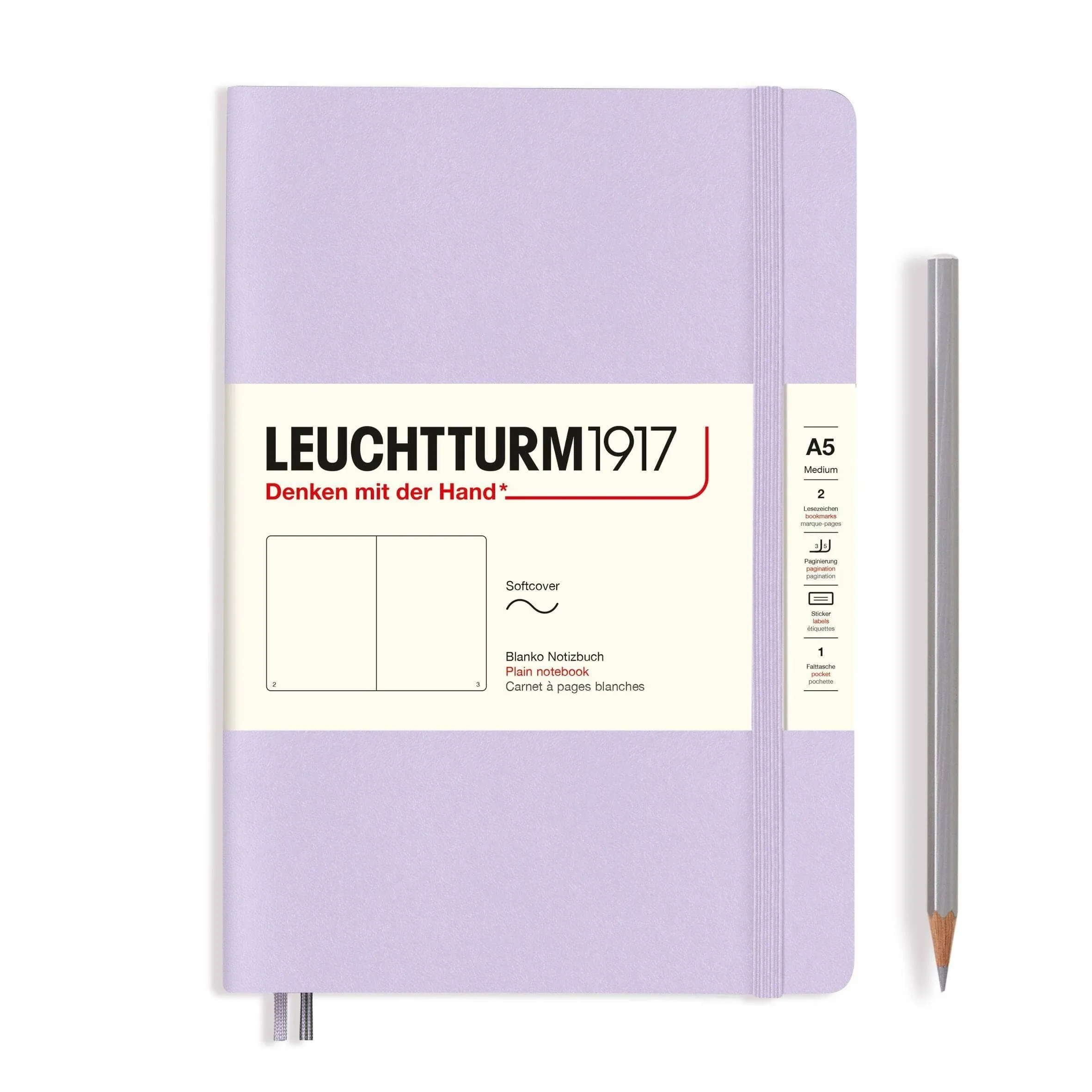 Leuchtturm1917 A5 Medium Hardcover Plain Notebook - Lilac