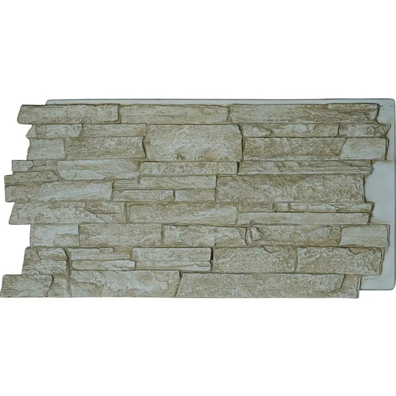 Ekena Millwork 49"W x 25.50"H x 1.25"D Acadia Ledge Stacked Stone, StoneWall Faux Stone Siding Panel, Sandstone