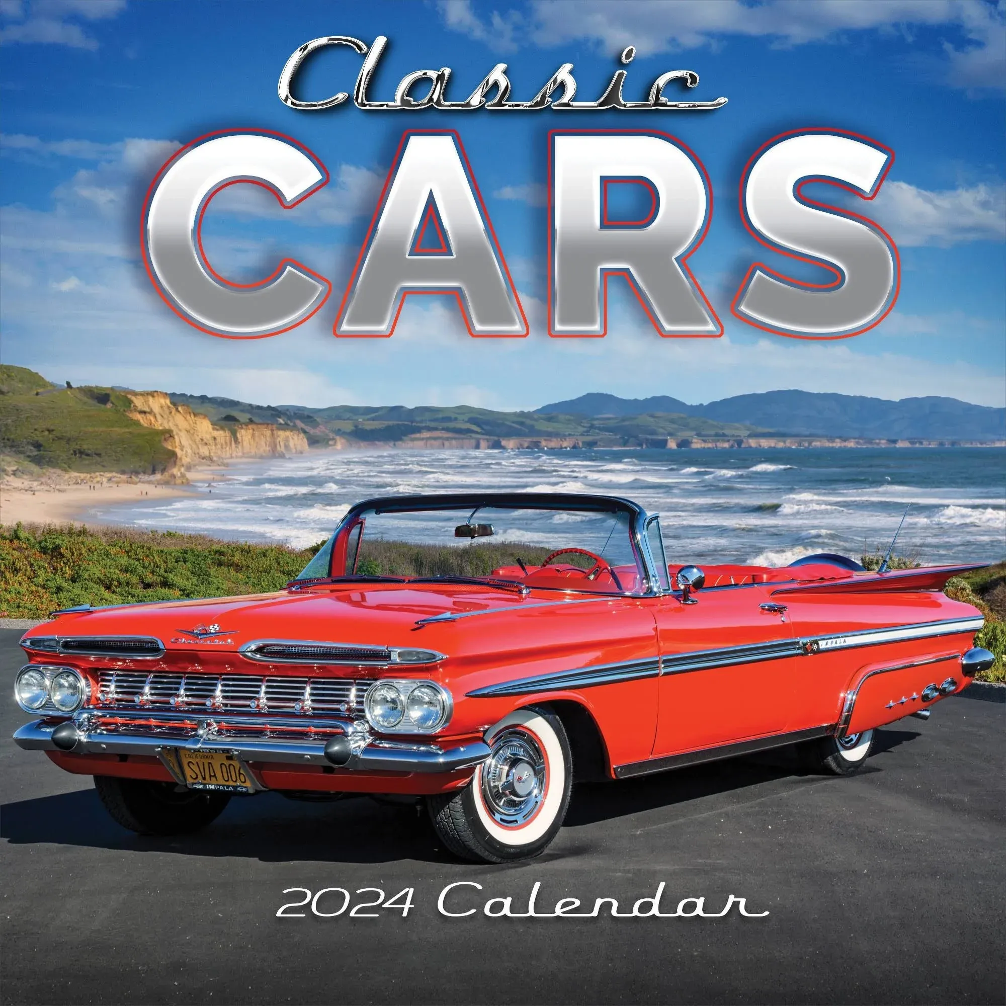 TF Publishing 2024 Wall Calendar 12"x12" Classic Cars