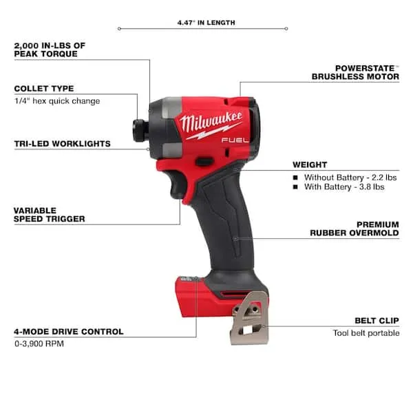 Milwaukee M18 Fuel 1/4" Hex Impact Driver 2953-20