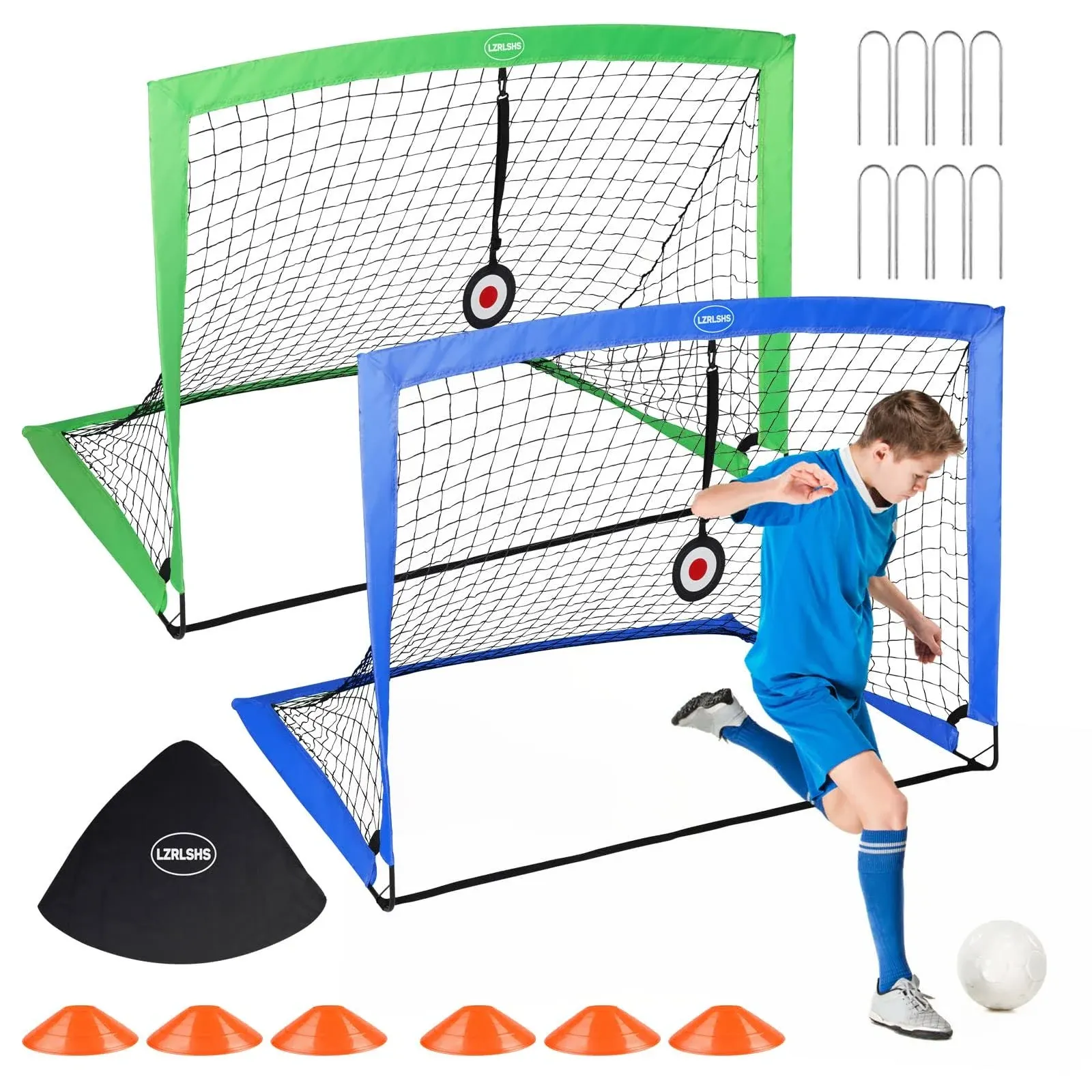 2 Pack Kids Soccer Goals for Backyard Beach Lawn, Size 4X3Ft Portable Children S