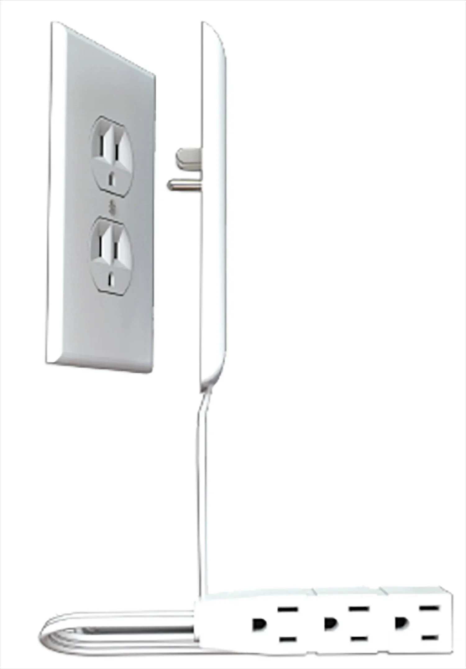 Sleek Socket Ultra-Thin Outlet Cover with 3-Outlet Power Strip (3' Cord)