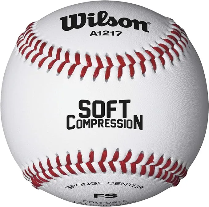 WILSON Sporting Goods Practice and Soft Compression Baseballs, A1228, FS (One Dozen), white