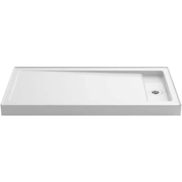 Bellwether 60" x 32" Single Threshold Shower Base with Recessed Center Right Drain