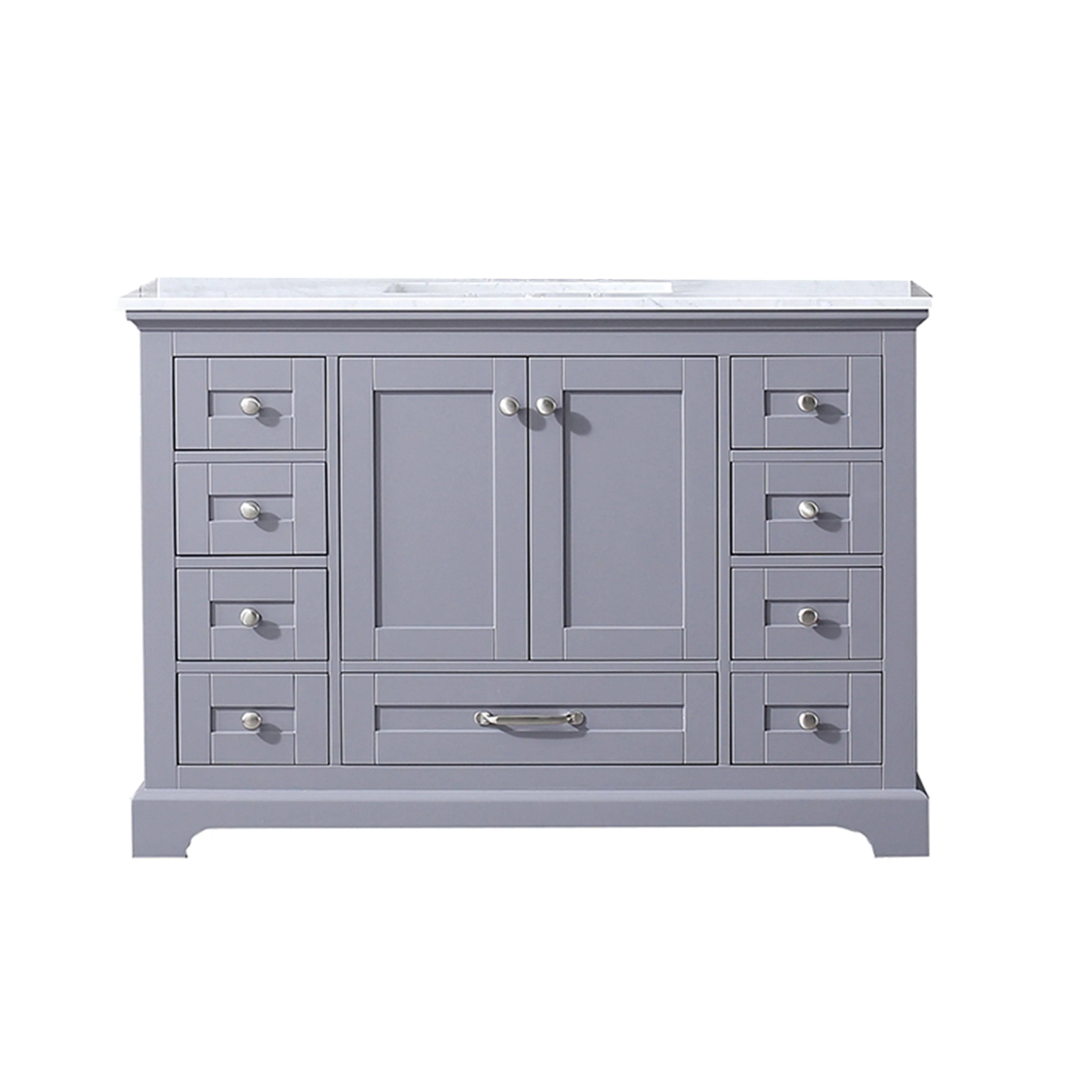 Lexora LD342248SBDS000 Dukes 48" Dark Grey Single Vanity, White Carrara Marble ...