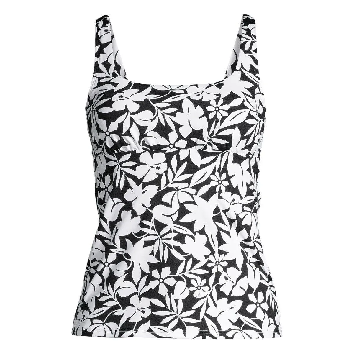 Lands' End Women's Square Neck Underwire Tankini Top Swimsuit Adjustable Straps