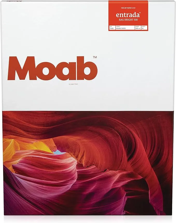 MOAB Moab Entrada Rag Bright Paper 300 - 17x22 - 25 Sheets