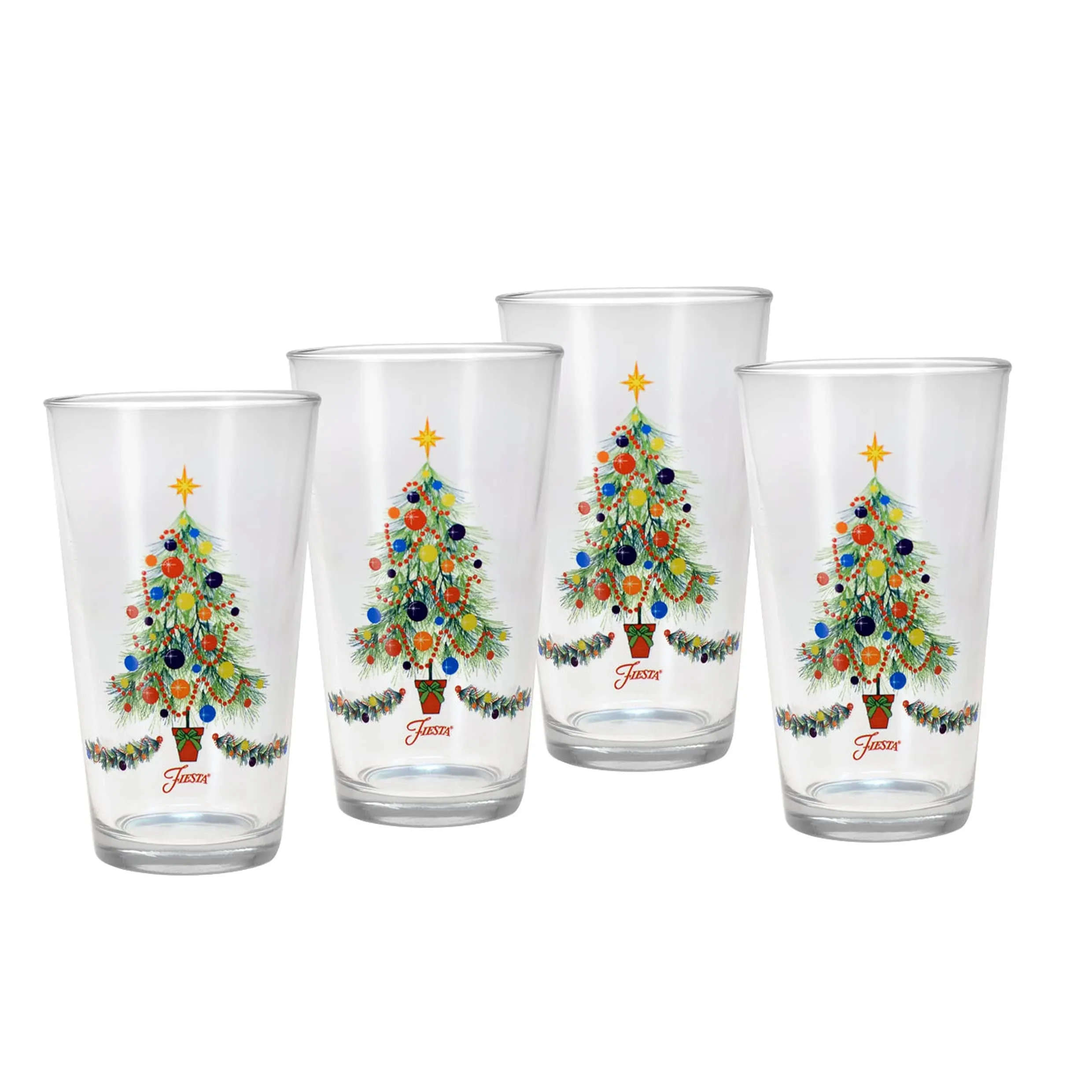 Fiesta® 16oz Cooler Glassware (Set of 4) | Christmas Tree