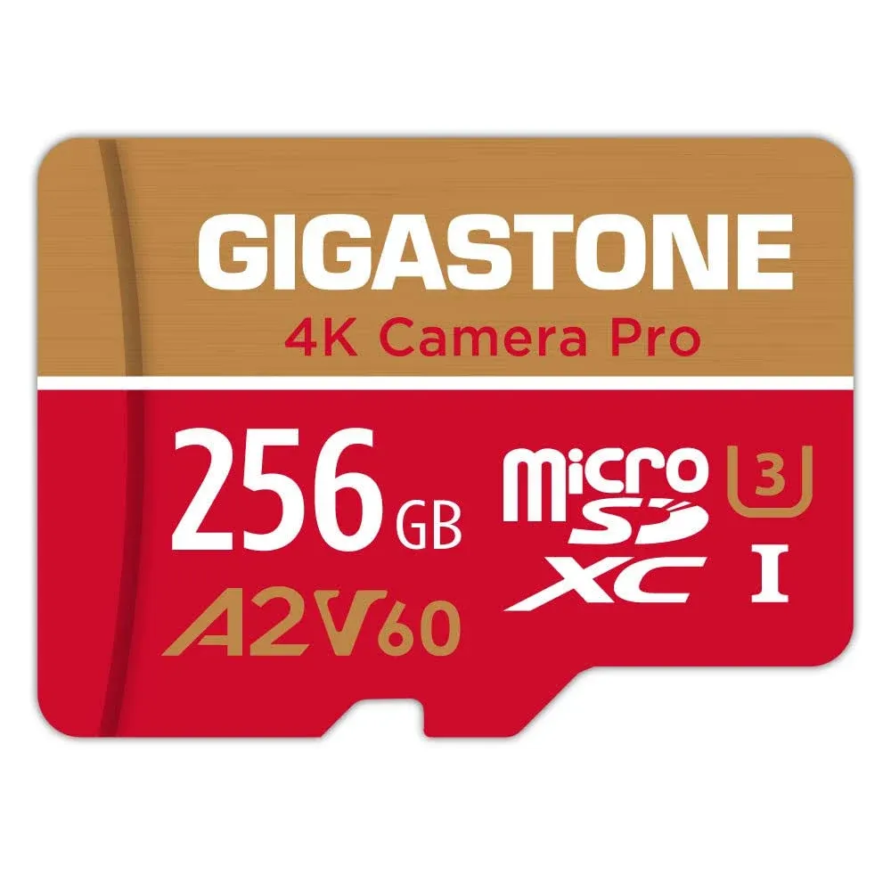 [5-Yrs Free Data Recovery] Gigastone 256GB Micro SD Card, 4K Camera Pro Max, A2 ...