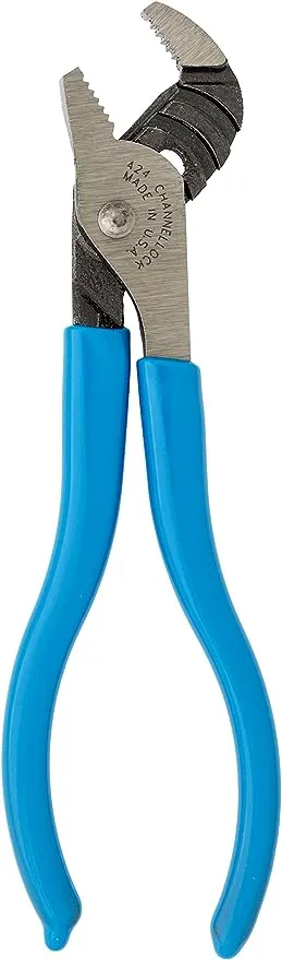 CHANNELLOCK 424 Straight Jaw Tongue & Groove Pliers, 4.5-inch | 1/2-inch Jaw Capacity | 3 Adjustments | Forged High-Carbon U.S. Steel | 90° Teeth Grip in Both Directions | Made in USA, Polished SteelCHANNELLOCK 424 Straight Jaw Tongue & Groove Pliers, 4.