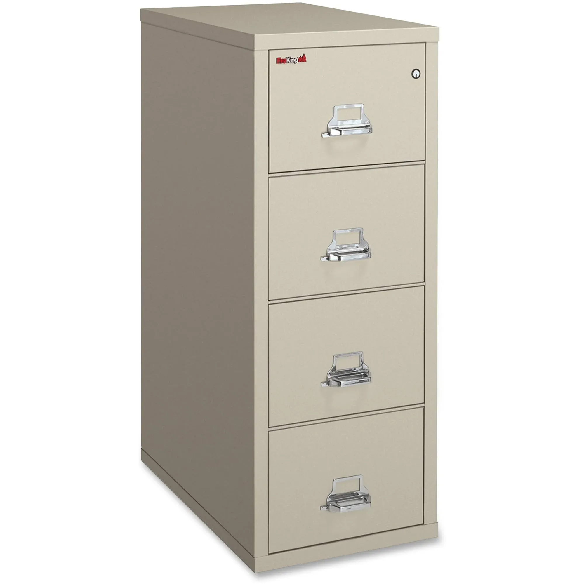 FireKing Vertical 4 Drawer Legal Fire Safe File Cabinet with Key Lock, 1 Hour Fire Rated, UL Rated & Water Resistant Home Safe, Fire Safe Filing Cabinet, Made in The USA, Parchment