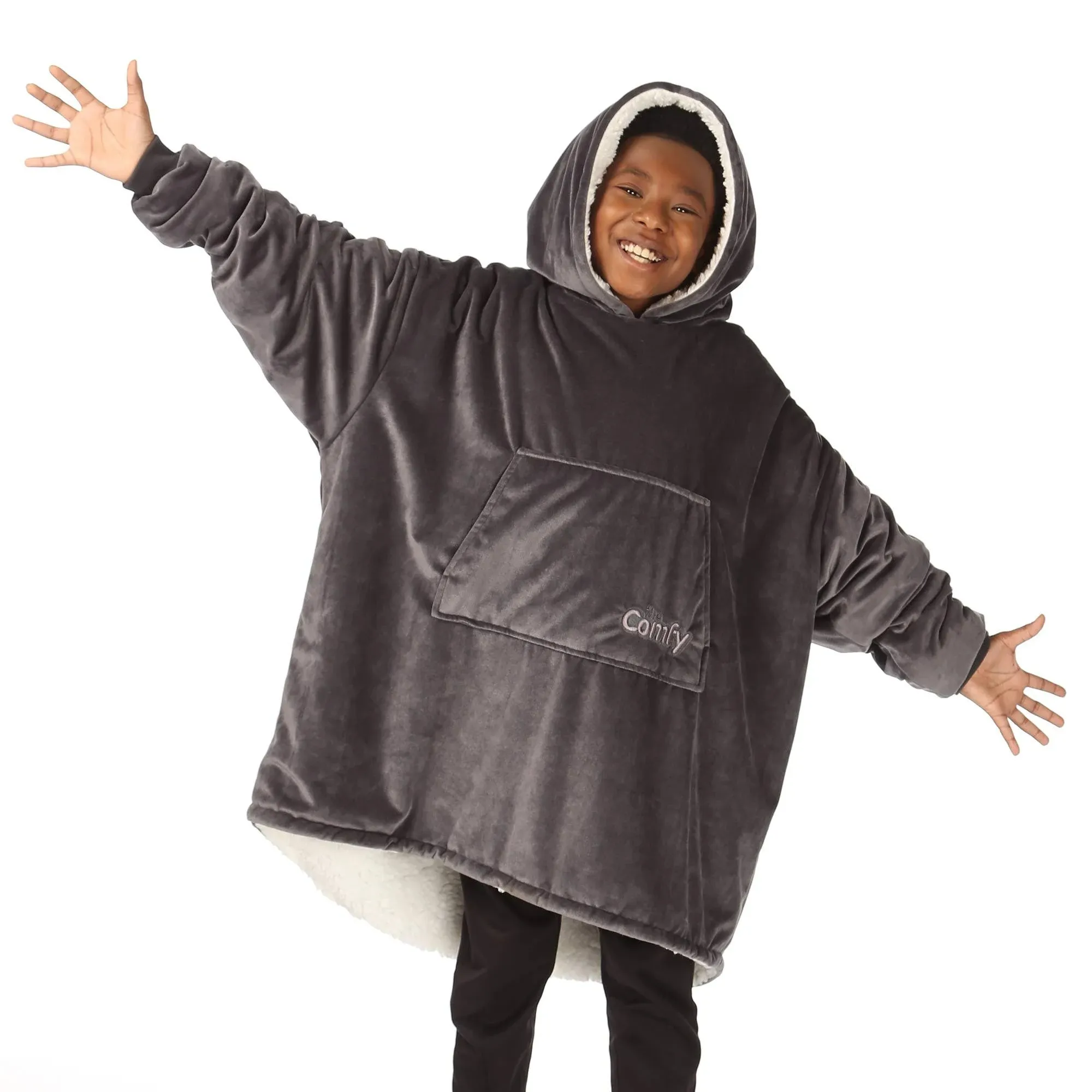 THE COMFY Original | Oversized Microfiber & Sherpa Wearable Blanket, Seen On Shark Tank, One Size Fits All