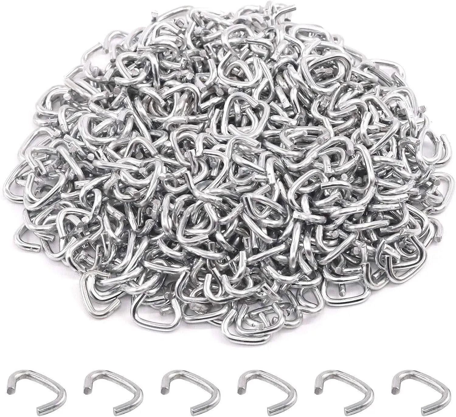 Rustark 1000 Pcs 3/8&#034; Galvanized Hog Rings, Professional Upholstery Hog Rings Se