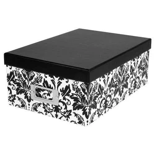 Pioneer Photo Albums Photo Storage Box (Black/White Damask)