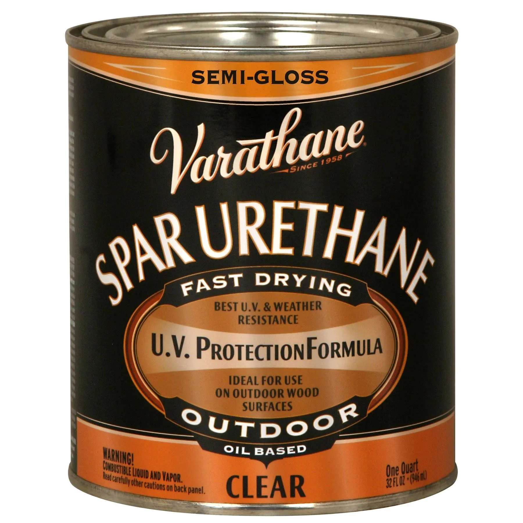 Varathane Rust-Oleum Varathane 9441 Ultimate Oil-Based Spar Urethane, Quart, Clear Semi-Gloss 