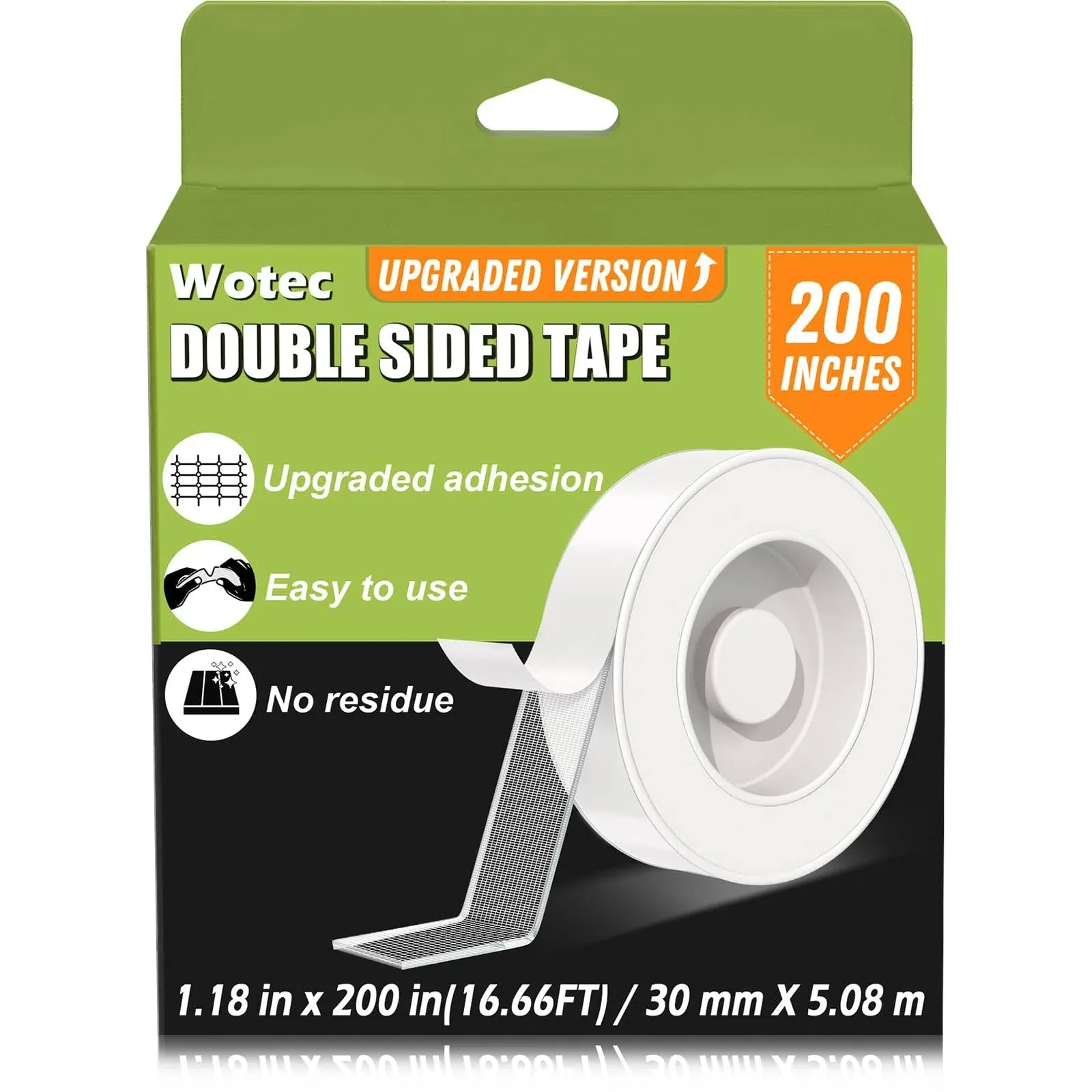 Upgraded Extra Large Double Sided Filament Tape Removable 200 x 1.18 Inch, Fi...