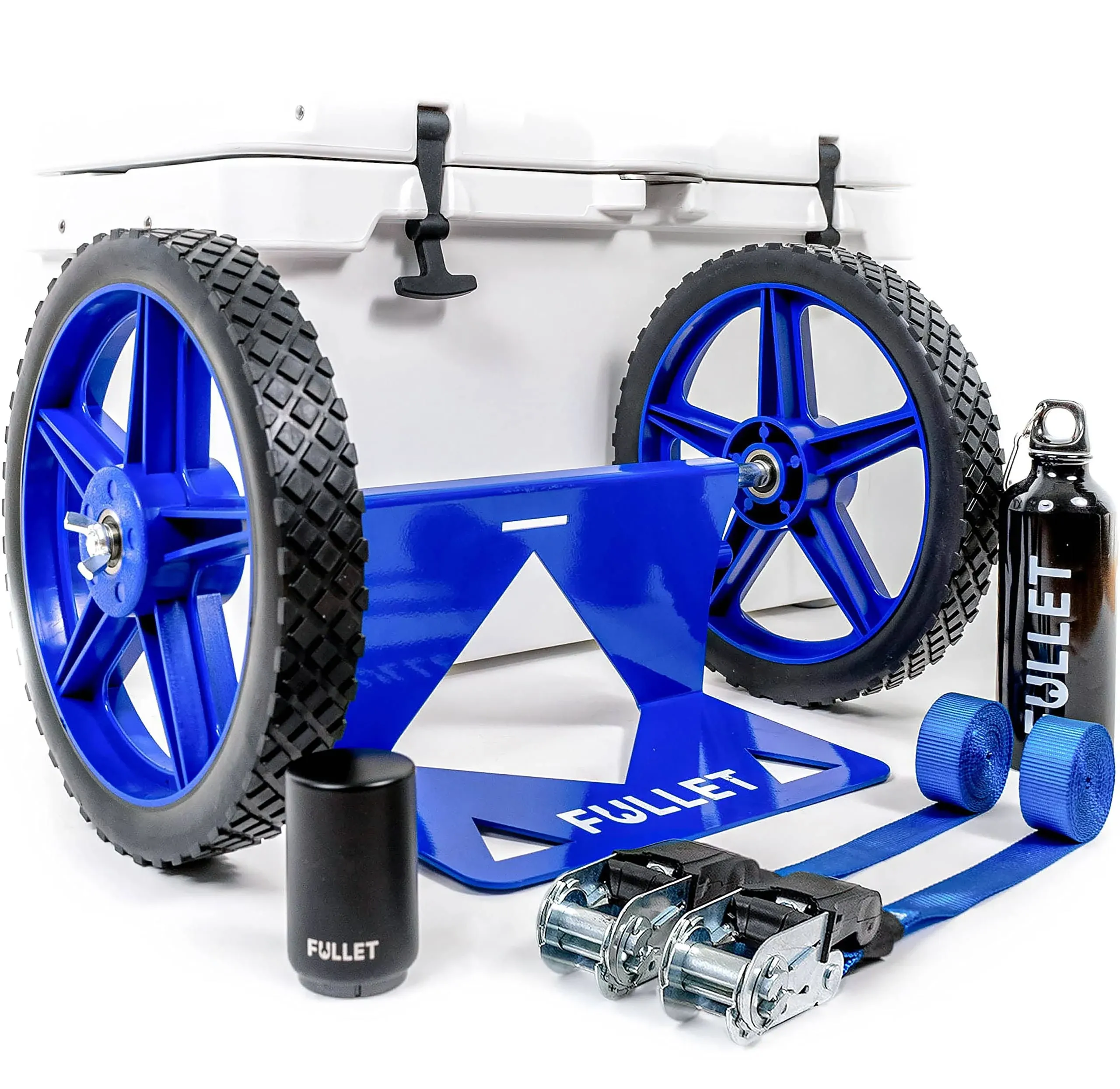 FULLET Cooler Wheel Kit for Yeti &amp; RTIC Cooler Carts - 12 Inch Wheels &amp; Ratchet 