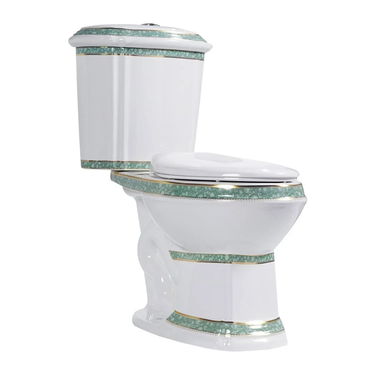 India Reserve Elongated 2 Piece Toilet Green WaterSense Dual Flush with Seat