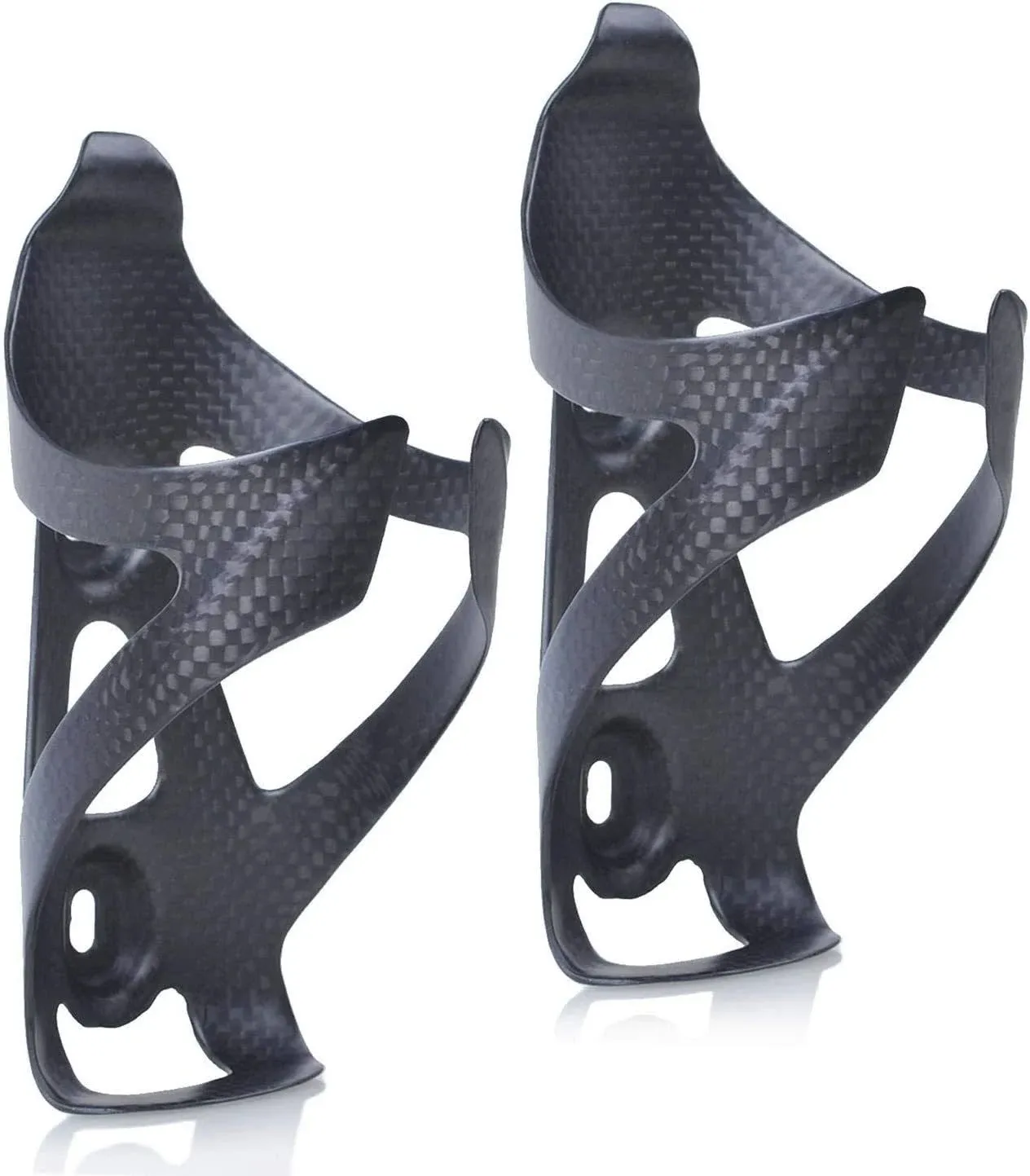 2 Pack Ultra-Light Carbon Fiber Bicycle Water Bottle Cages - Perfect for Road Bi