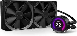 NZXT Kraken Z63 280mm - RL-KRZ63-01 - AIO RGB CPU Liquid Cooler - Customizable LCD Display - Improved Pump - Powered by CAM V4 - RGB Connector - Aer P 140mm Radiator Fans (2 Included),Black