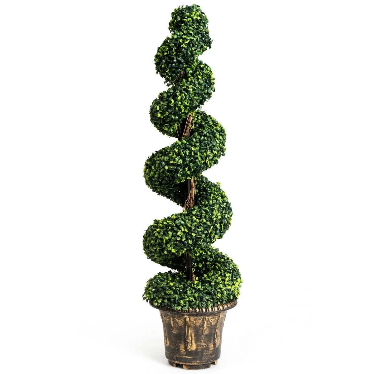 Topbuy Artificial Spiral Tree Green Leaves Boxwood 4ft Home Decoration