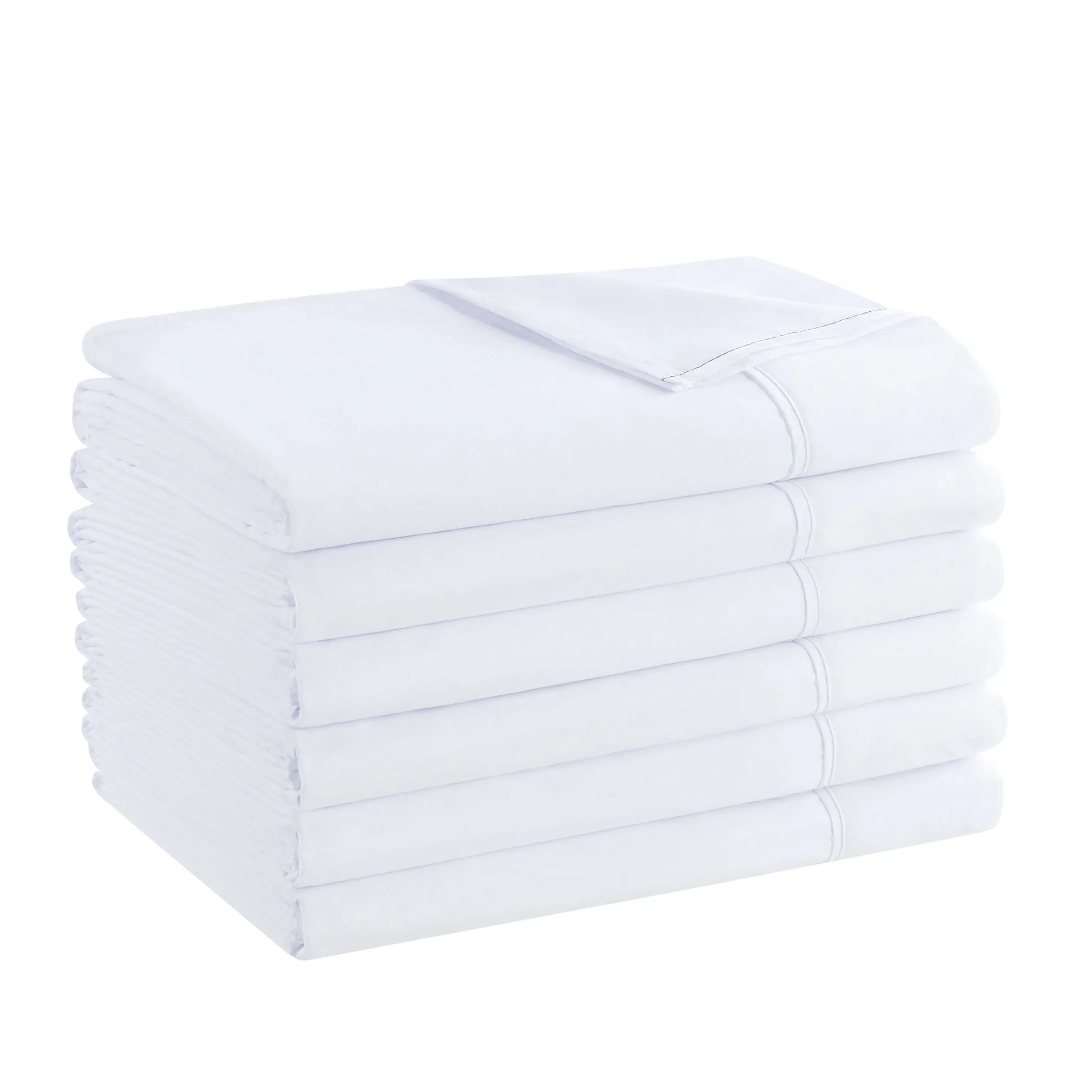 Host & Home Brushed Microfiber Flat Sheets - Bedding Essentials for House & Rentals - Full - (6 Pack) White