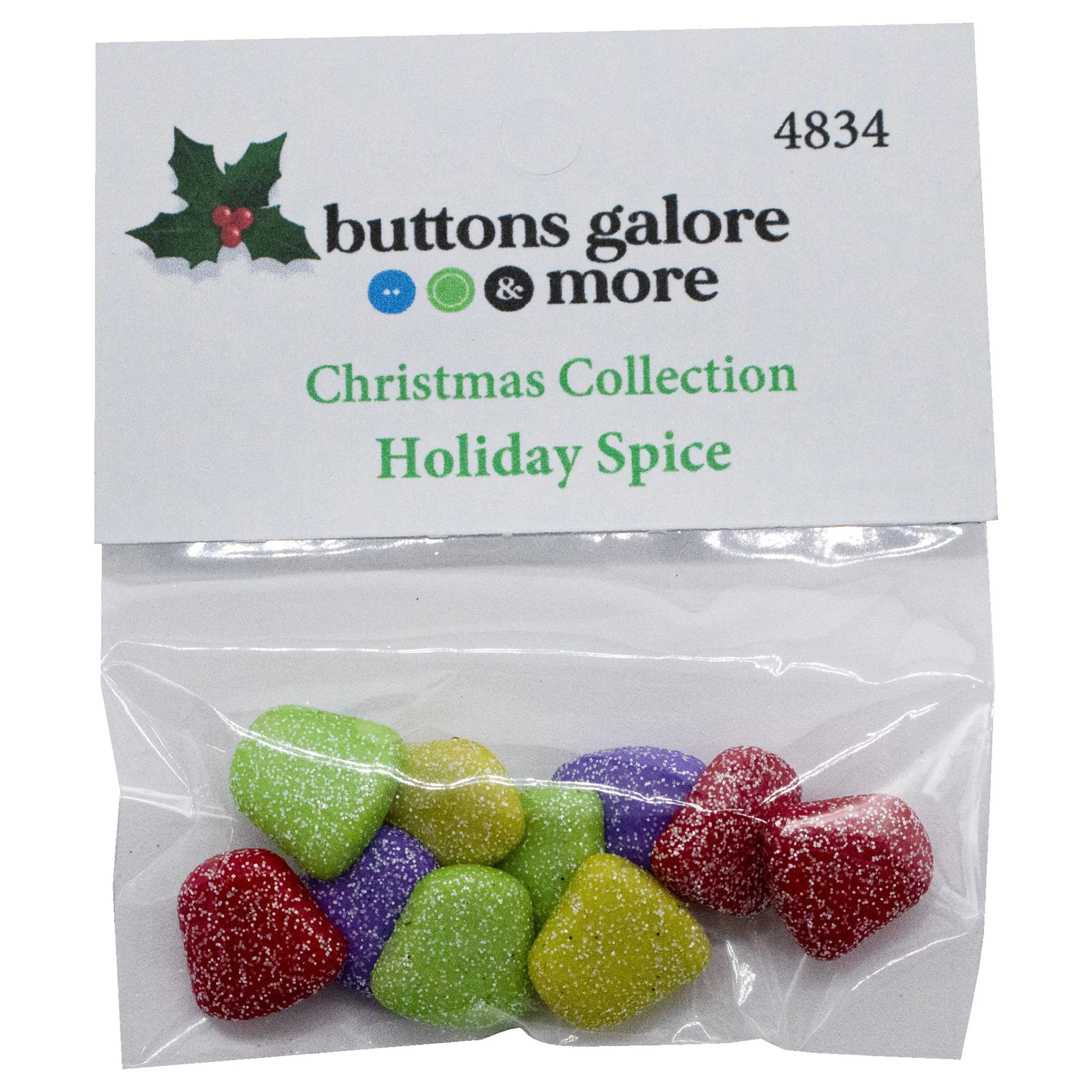 Buttons Galore Christmas Themed Buttons-Holiday Spice 10/Pkg