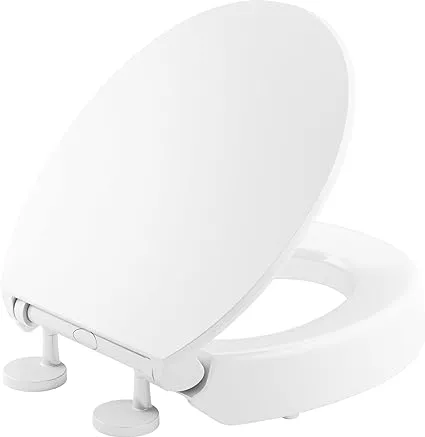 Kohler K-25876-0 Hyten Elevated Quiet-Close round-front Toilet Seat - White