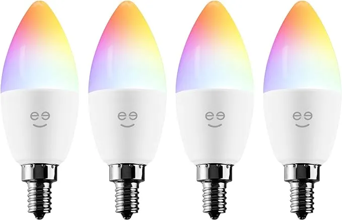 Prisma Plus E12 B11 Candle Wi-Fi Smart Bulb - 40W Color and Tunable White Smart (4-Pack)