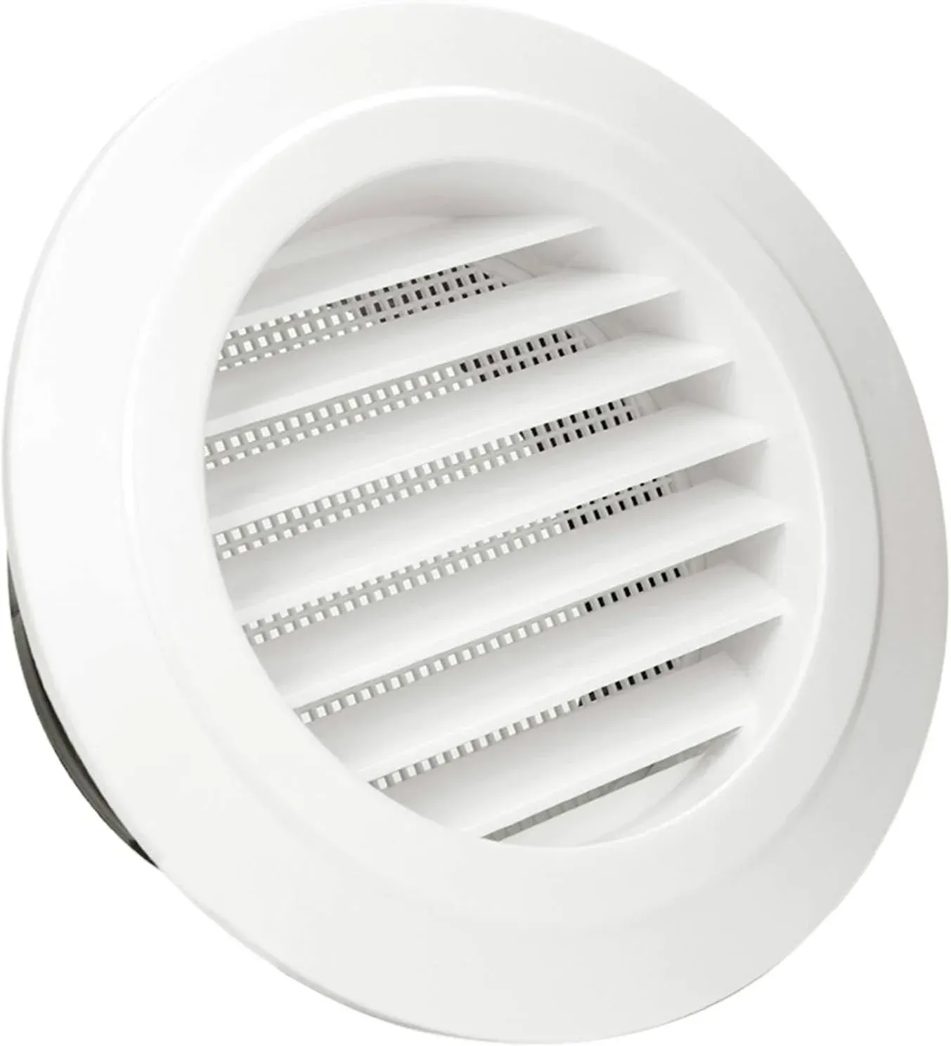 3 Inch Soffit Vent,HG Power Round Vent Cover with Built-in Screen Mesh, ABS Louver Round Air Vent Ceiling Diffuser for Exhaust Fan, Inline Duct Fan, Bathroom, Kitchen, Garage Use, 75mm, White