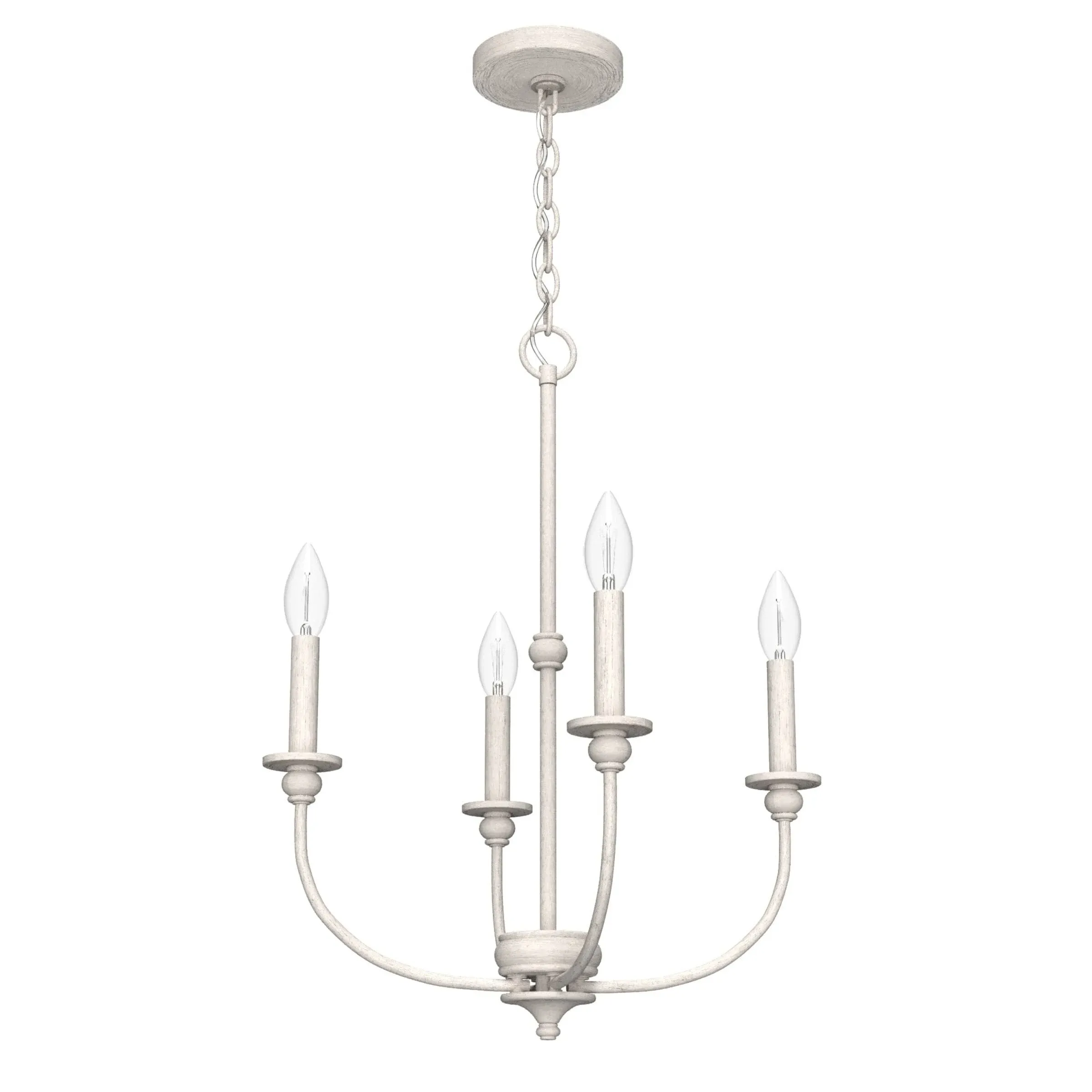 Hunter 19638 Southcrest 4-Light Chandelier 18 in. Flat Matte Black