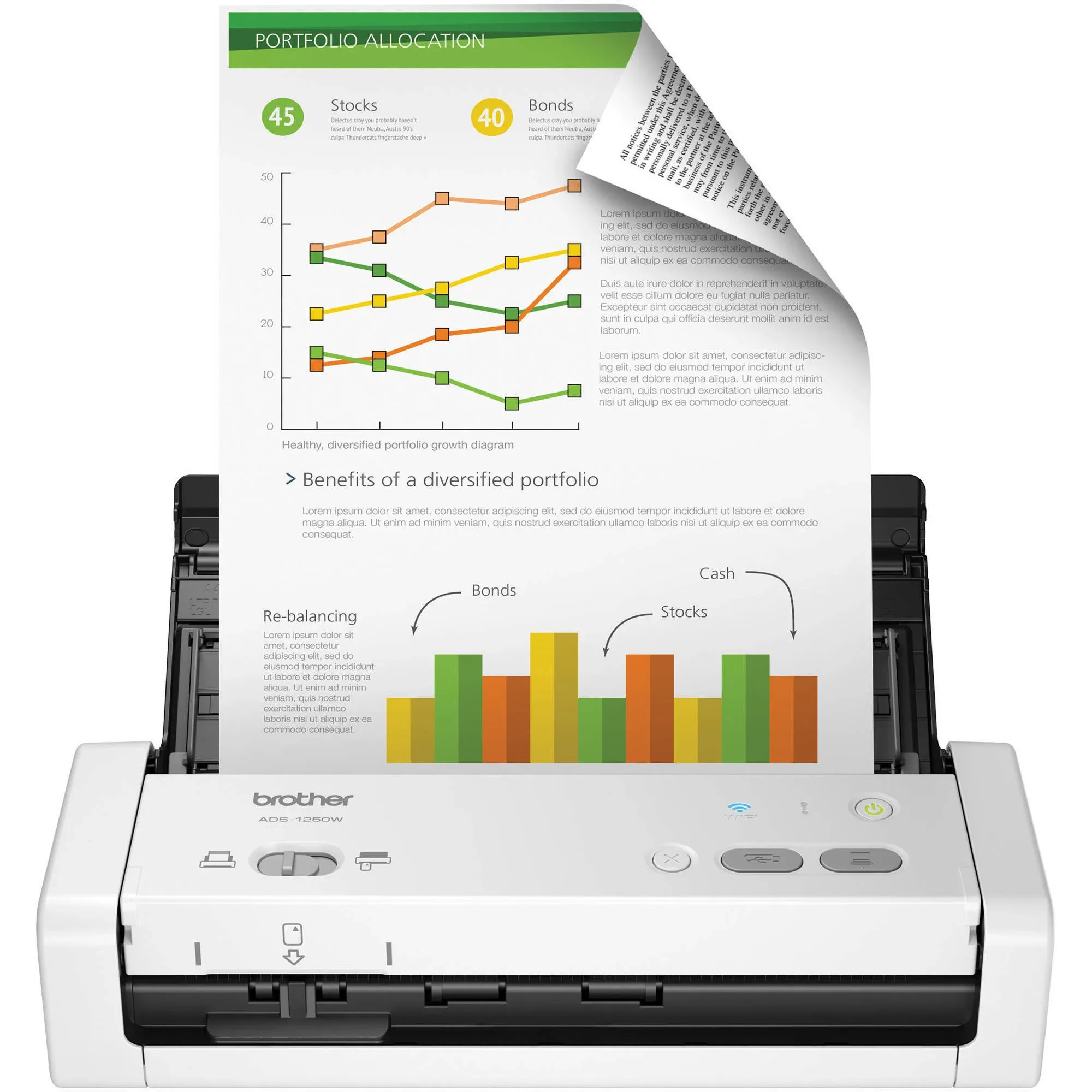 Brother ADS-1250W Wireless Compact Desktop Scanner