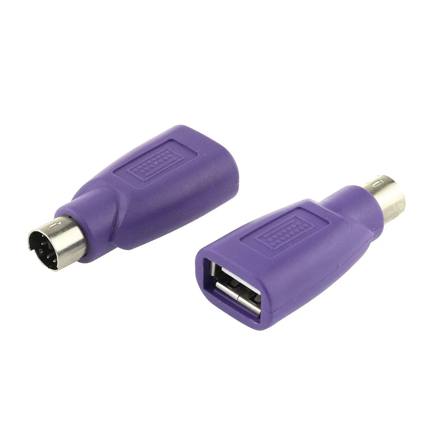 DGZZI USB to PS2 Adapter 2PCS Purple USB Female to PS/2 Male Converter Adapter for Mouse and Keyboard