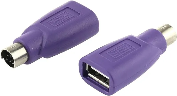 DGZZI USB to PS2 Adapter 2PCS Purple USB Female to PS/2 Male Converter Adapter for Mouse and Keyboard