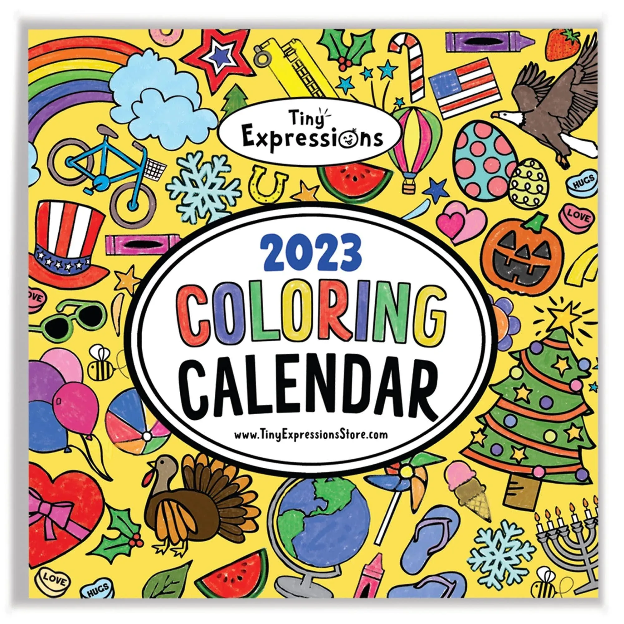 Tiny Expressions - 2024 Coloring Wall Calendar for Kids, Size: None