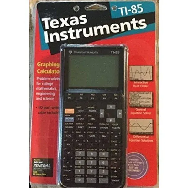 ?Works? Texas Instruments TI-85 Black Graphing Calculator With Cover