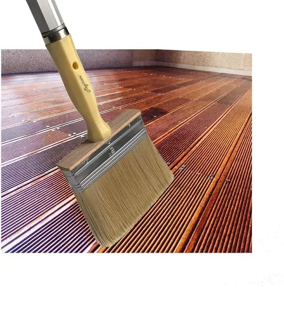 Deck Brush for Applying Stain, 5-Inch Paint Brush, Medium Size for walls fence