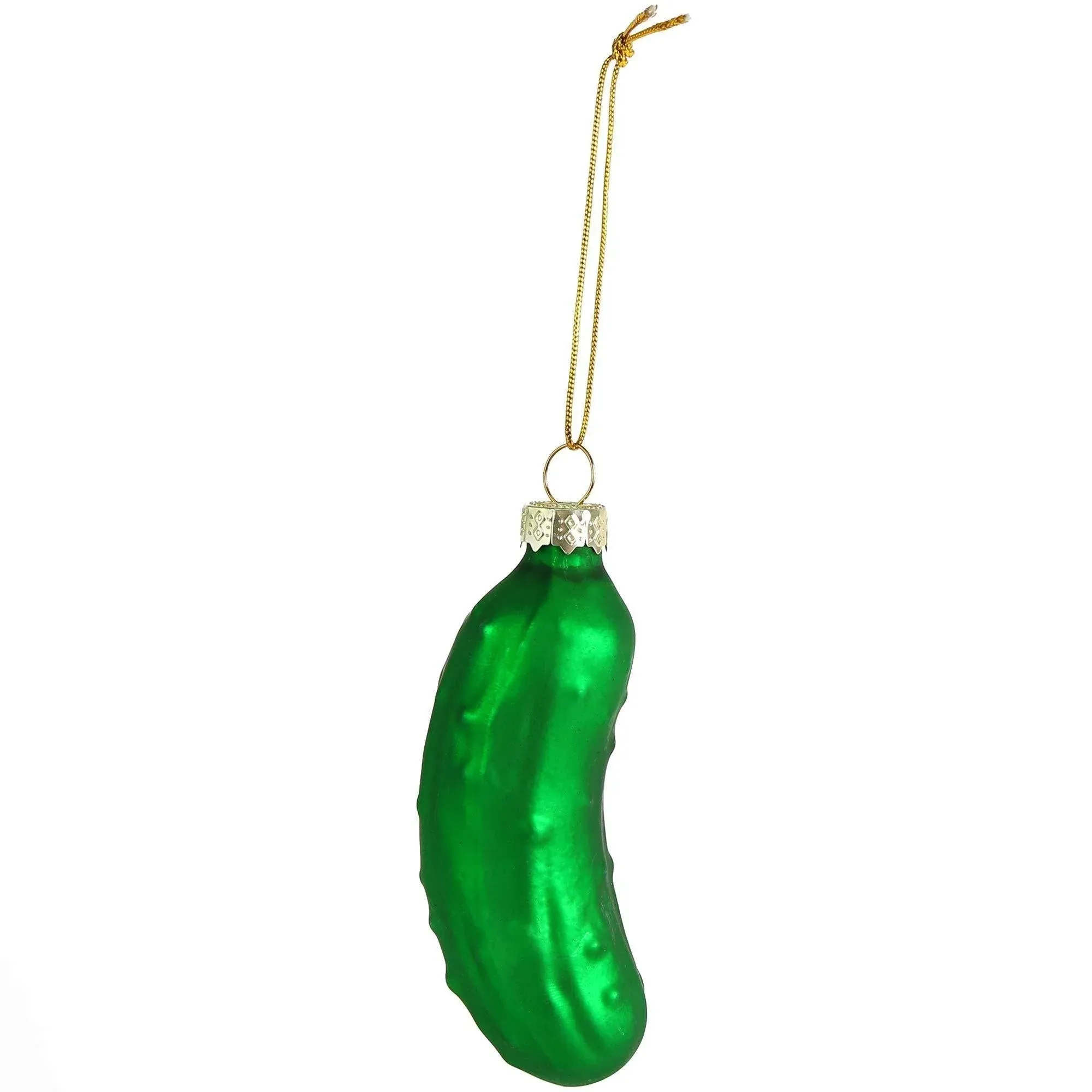 Ornativity Christmas Pickle Tree Ornament - Traditional Glass Blown Green Hanging Pickle Xmas Holiday Decor Ornaments 3.5"