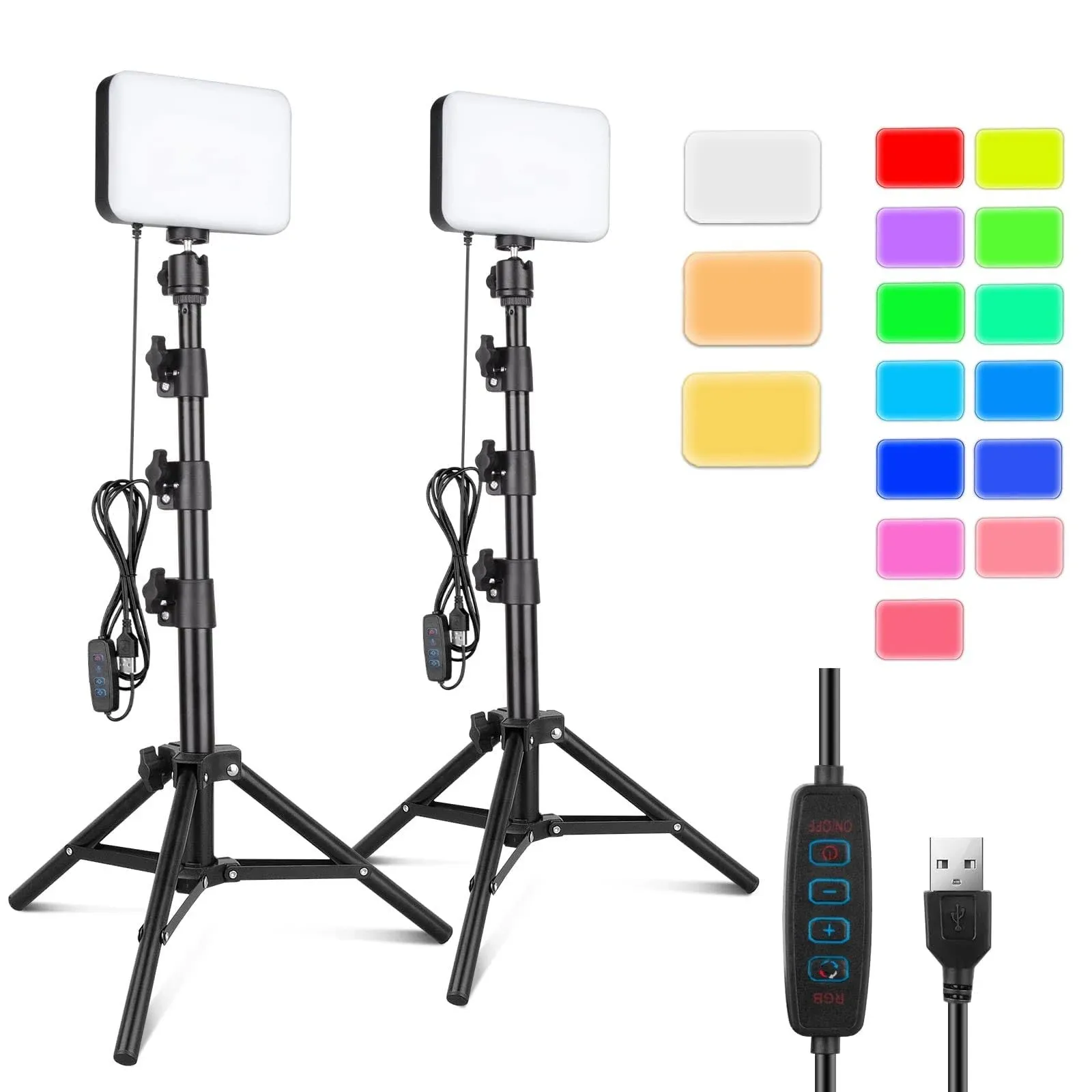 Torjim RGB Photography Video Lighting,Studio Lights with Adjustable Tripod Stand ...