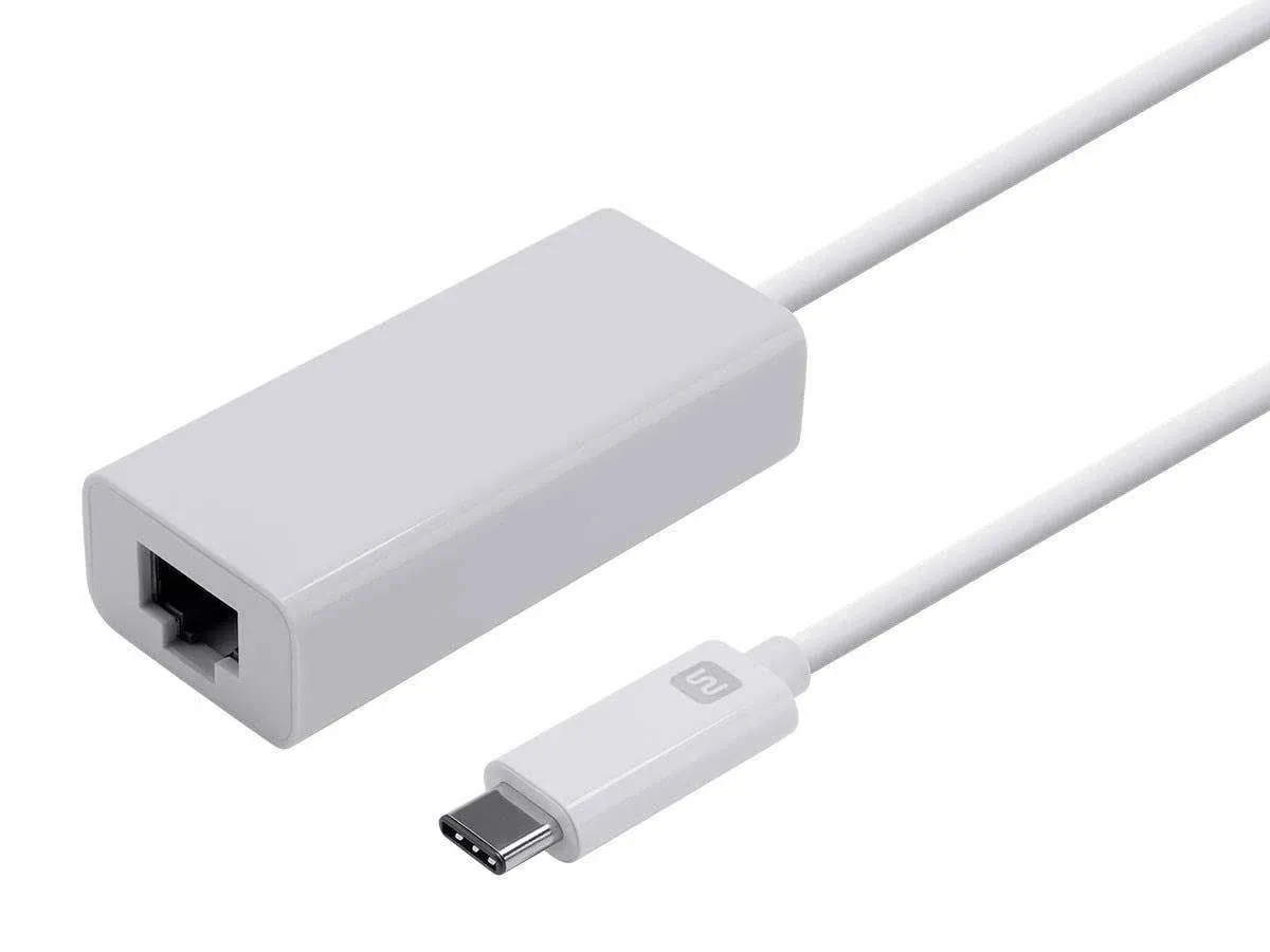 Monoprice USB-C to Gigabit Ethernet Adapter - White, Network Adapter, RJ45