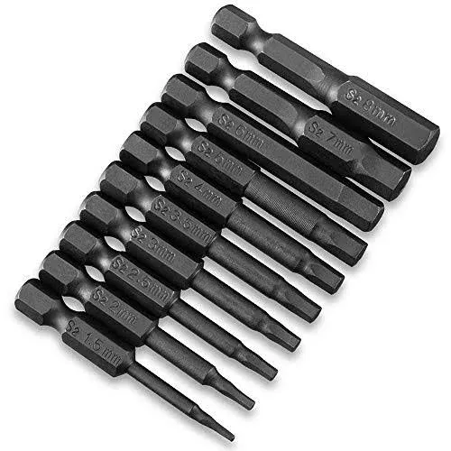 10pcs Hex Head Allen Wrench Drill Bit Set, VAKOGAL S2 Steel Hex Head Screwdriver ...