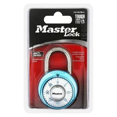 Master Lock Dial Combination Padlock, Light Blue