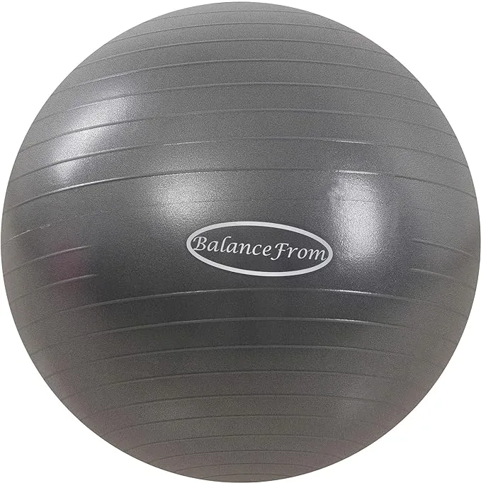 Signature Fitness Anti-Burst and Slip Resistant Exercise Ball Yoga Ball Fitness Ball Birthing Ball with Quick Pump, 2,000-Pound Capacity, Multiple