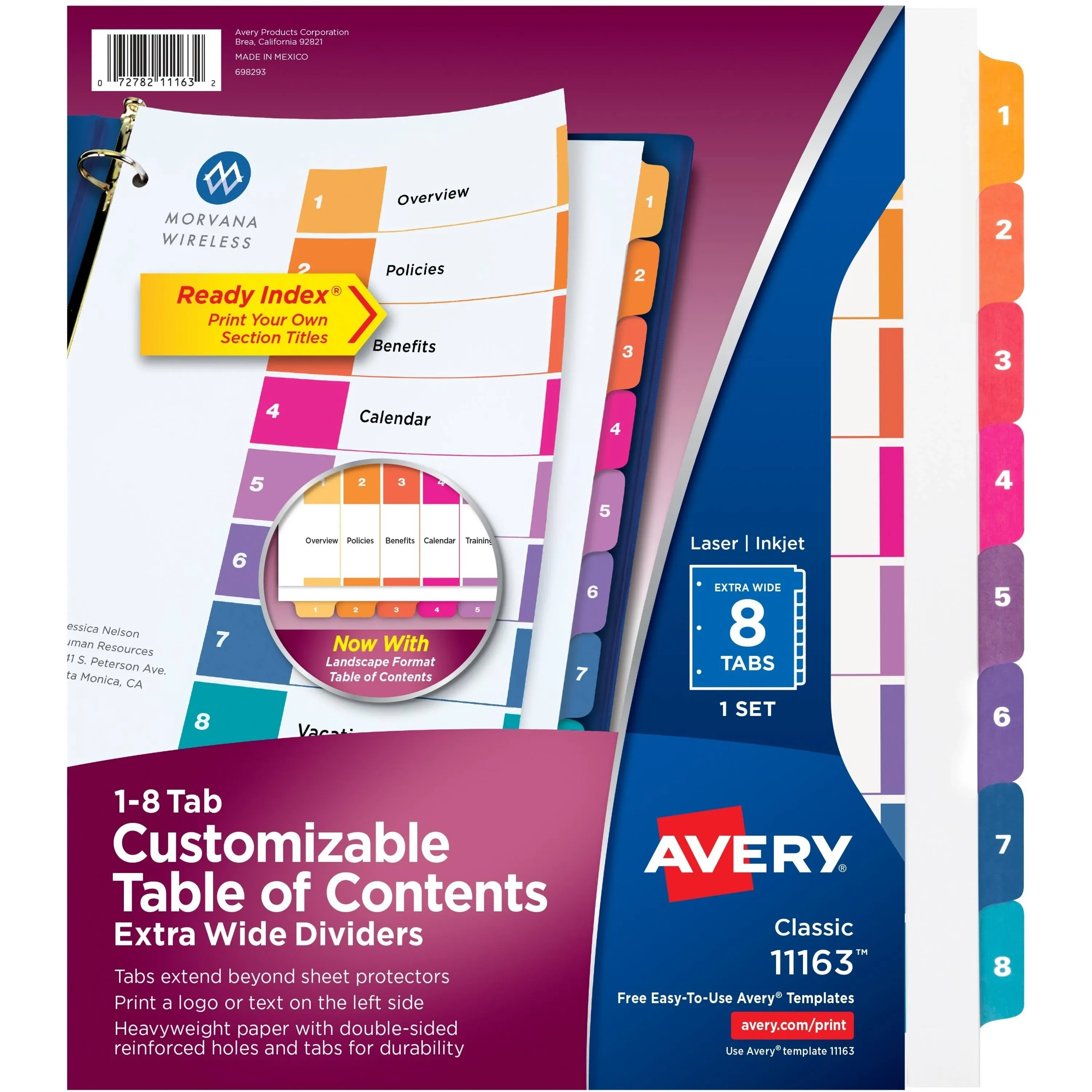 Avery Customizable Table of Contents Extra-Wide Dividers, Ready Index Printable ...