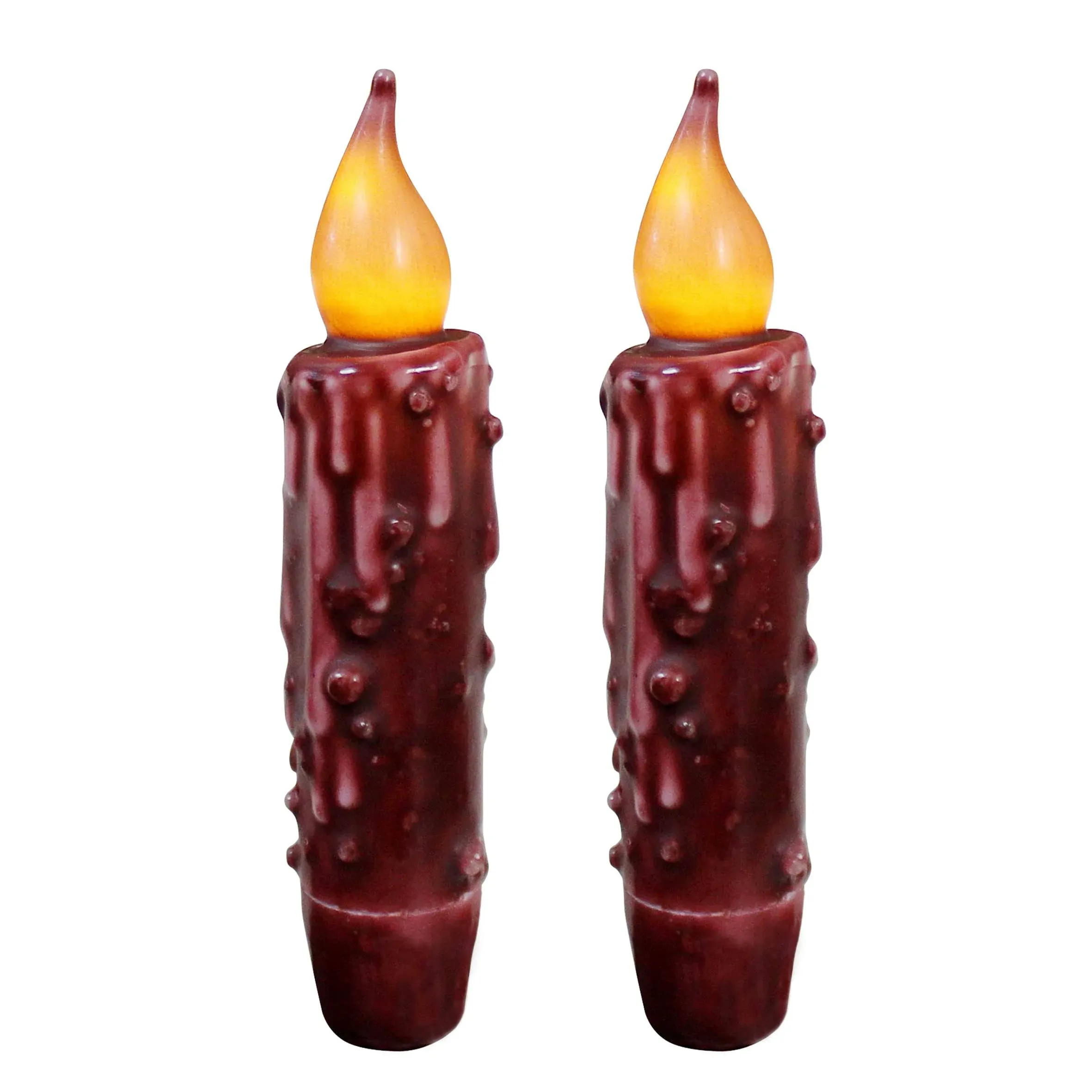 CVHOMEDECO. Real Wax Hand Dipped Battery Operated LED Timer Taper Candles Cou...