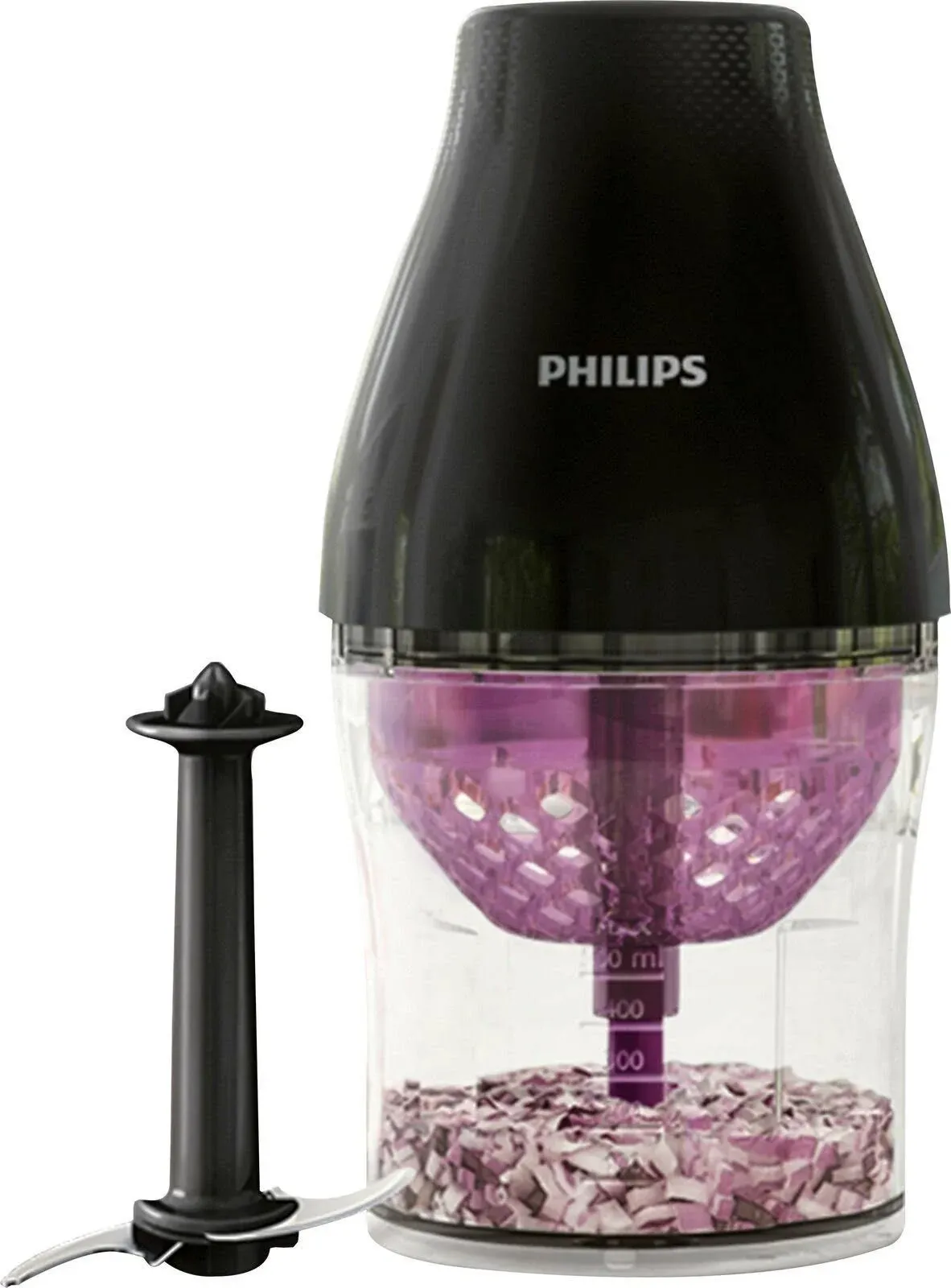 Philips MultiChopper Food Processor w/ ChopDrop Technology, Black - HR2505/26