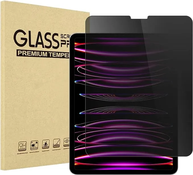 ProCase 1 Pack Privacy Screen Protector for iPad Pro 12.9 6th 5th 4th 3rd 2022 2021 2020 2018, Anti-Spy Tempered Glass Film Guard for iPad Pro 12.9" 6 5 4 3 Generation